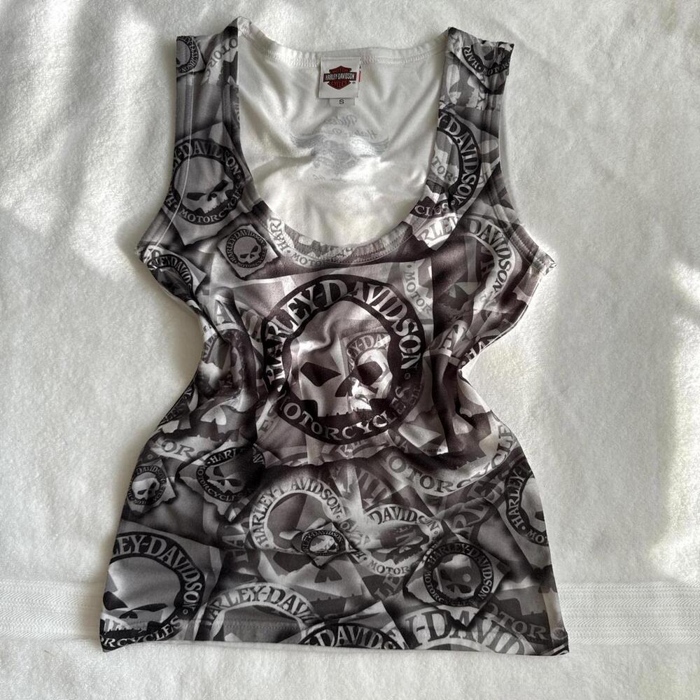 y2k grunge harley davidson tank top